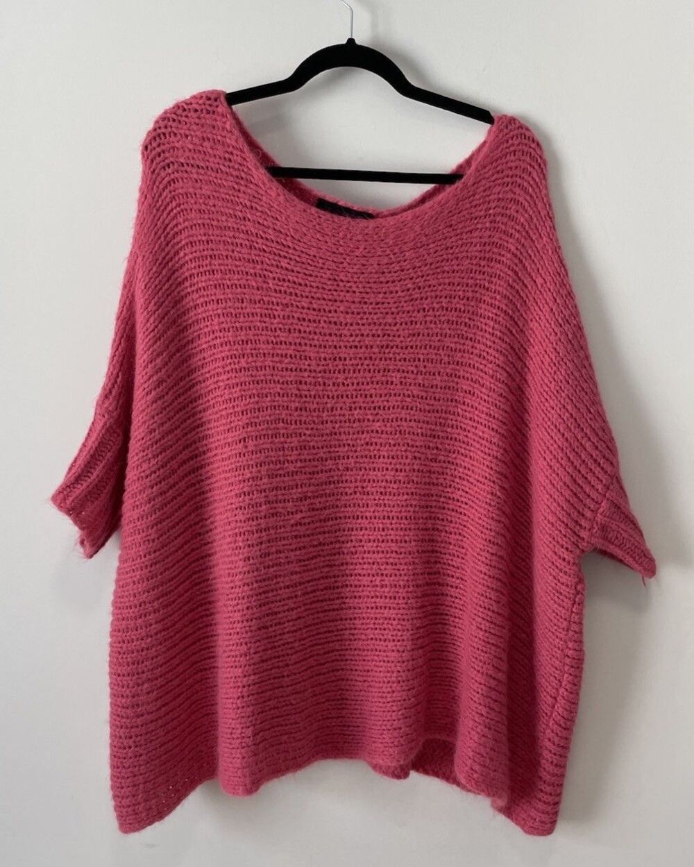 Susanne Karlsson Pink Sweden Alpaca Blend Sweater Large Boho Hippie Chunky Knit